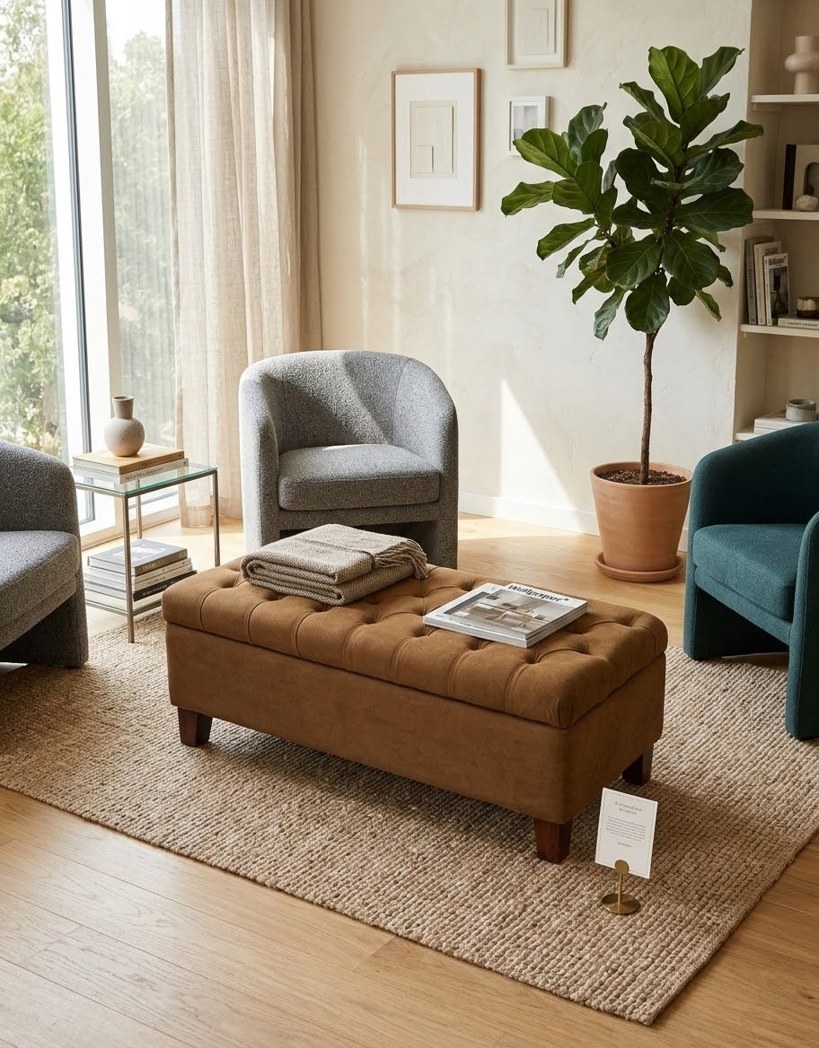 Storage Ottoman Bench for Bedroom