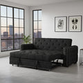 Modern Double Sofa Cum Bed with Solid Wood Frame