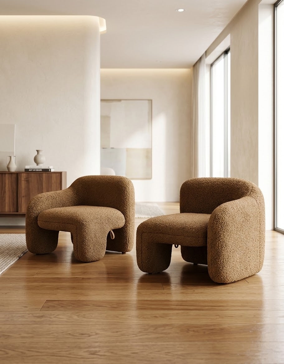 Wooden Bedroom Chairs Pair for Modern Interiors