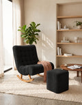 Modern Wooden Rocking Chair with Footstool