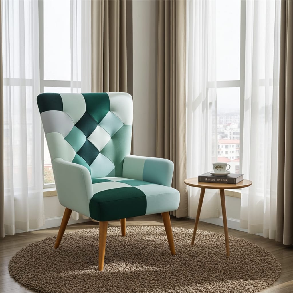 Lounge Chairs With Patchwork Pair Article No5