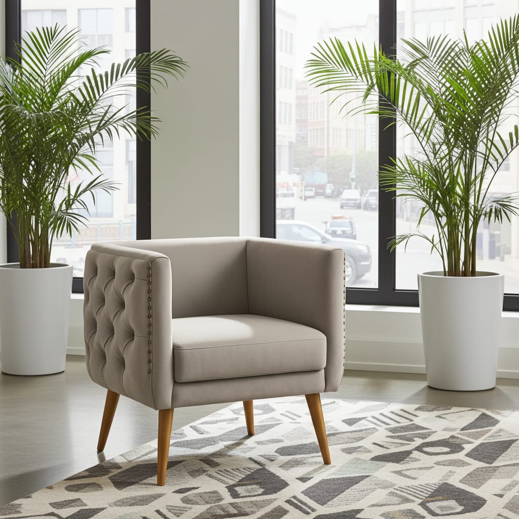 Quilted Lounge chairs Pair