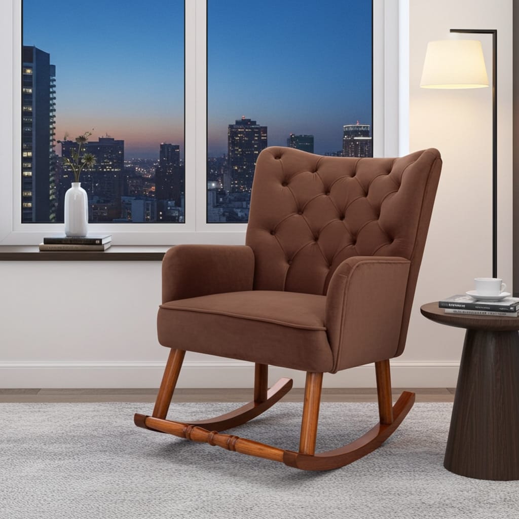 Luxury Upholstered Rocking Chair for Modern Homes