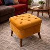 Tufted Wooden Stools Pair Article No12