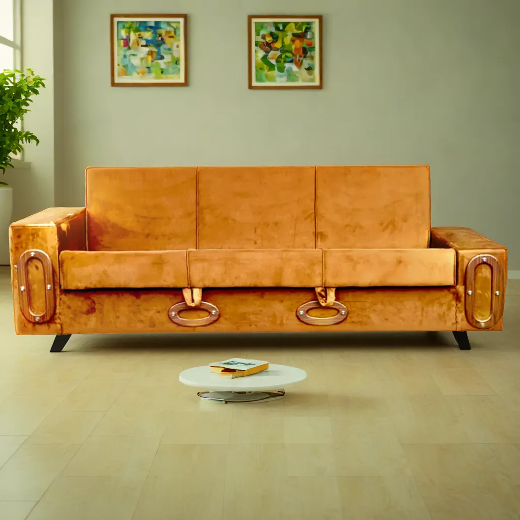 Sofa bed with single armrest