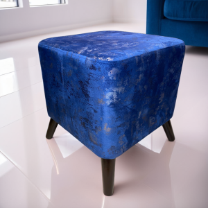 Upholstered square stools pair