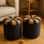 Round Storage Stools pair