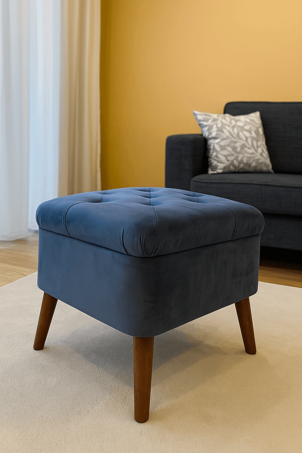 Tufted Wooden Stools