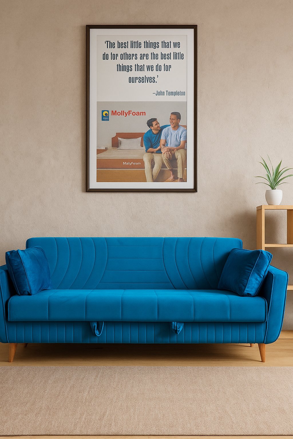 Modern Teal Sofa Cum Bed