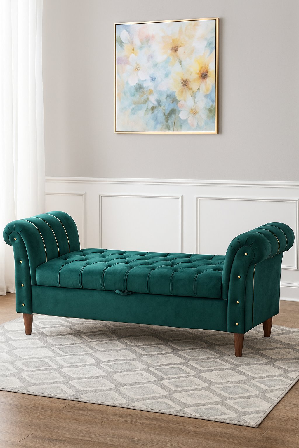 Settee with hidden storage