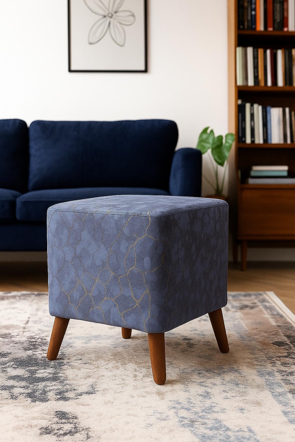 Modern Wooden Stools Pair