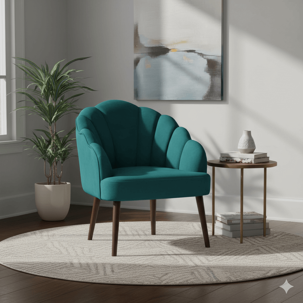Flower Chairs Pair With Coffee Table
