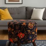 Wooden round stools pair