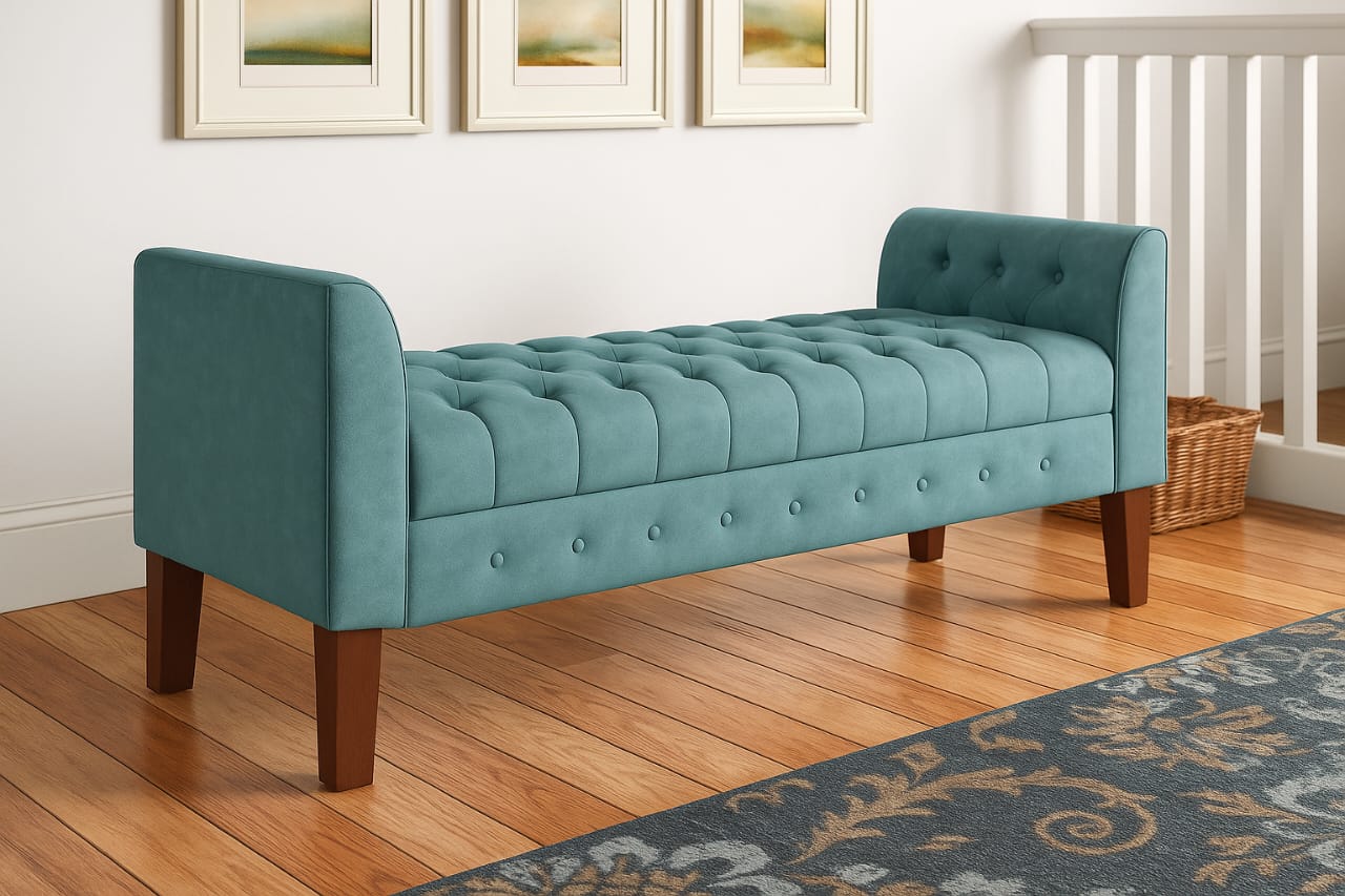 Settee with lift-top storage